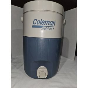 Vintage Coleman 5591A Polylite 1 Gallon Water Cooler Jug Blue & Gray Clean